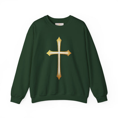 Women’s Gold Cross Sweatshirt – Christian Faith Apparel