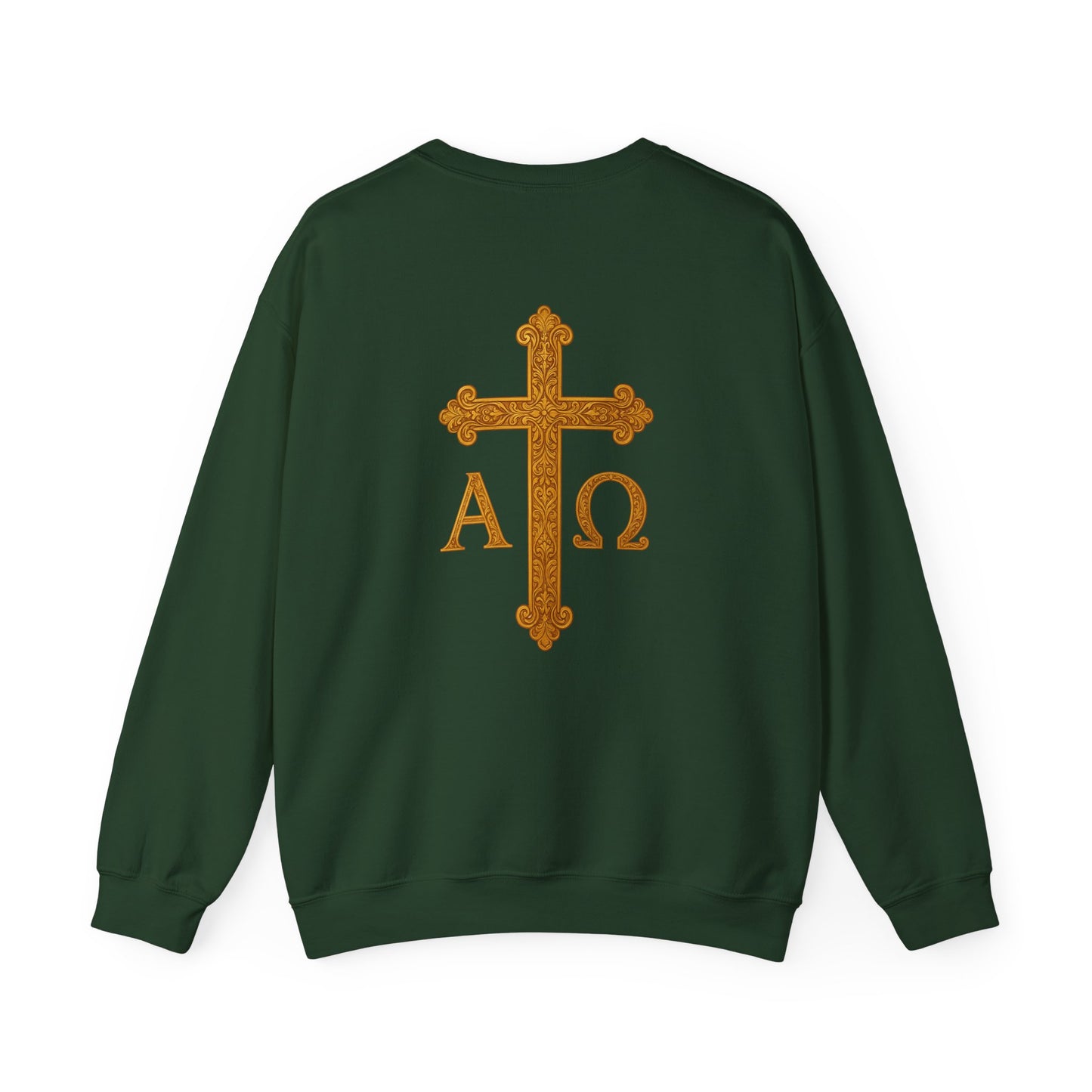 Christ is King – Men’s Christian Sweatshirt with Crowned Lion & Cross