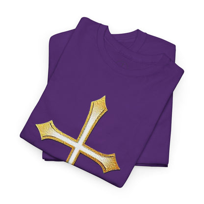 Men’s Gold Cross Tee – Christian Faith-Inspired Apparel