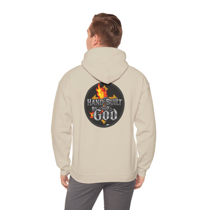 Hand Built By God - Bold Christian Men’s Hoodie