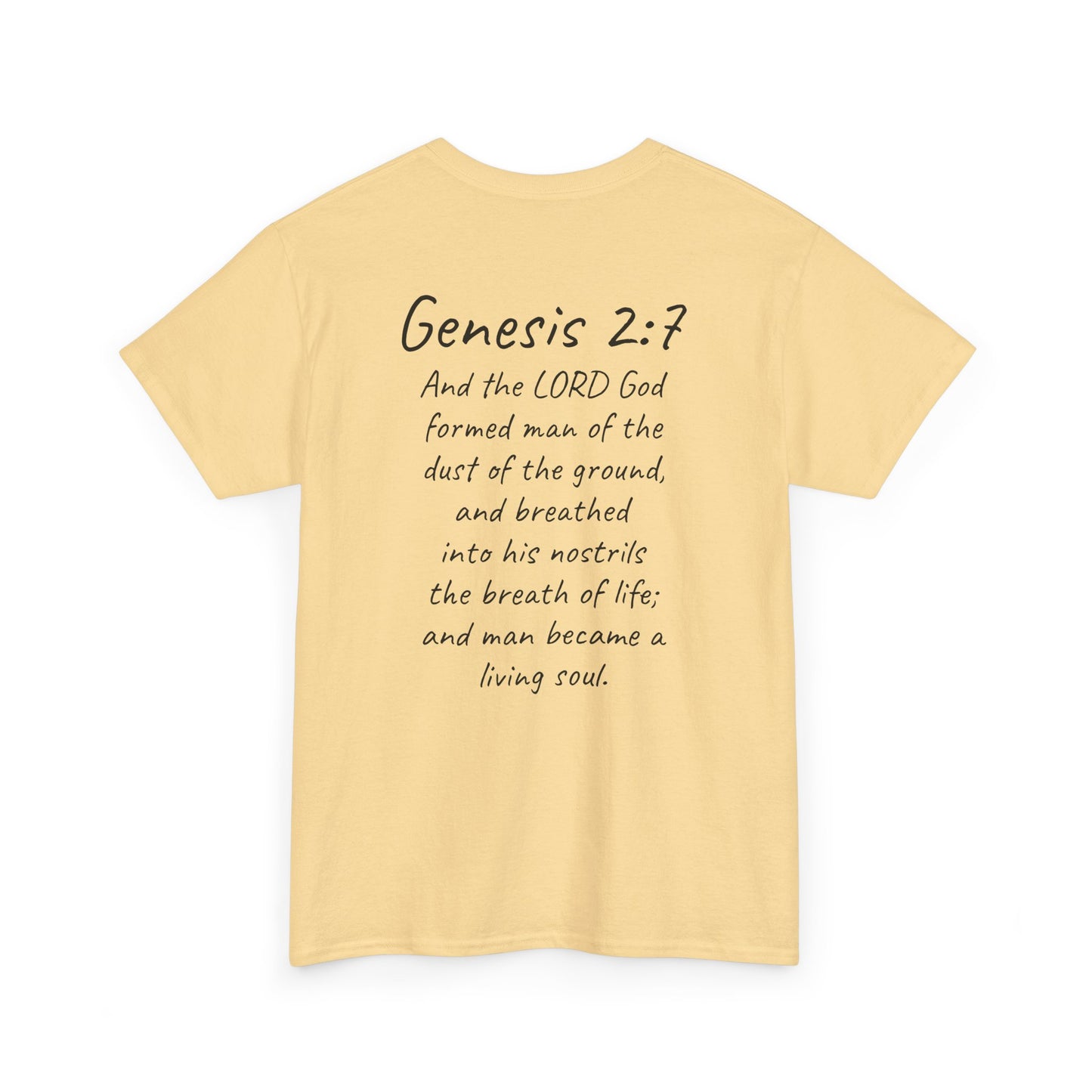 Formed from the Dust | Men’s Christian T-Shirt with Genesis 2:7 (Dark Lettering)