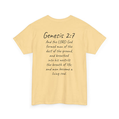 Formed from the Dust | Men’s Christian T-Shirt with Genesis 2:7 (Dark Lettering)