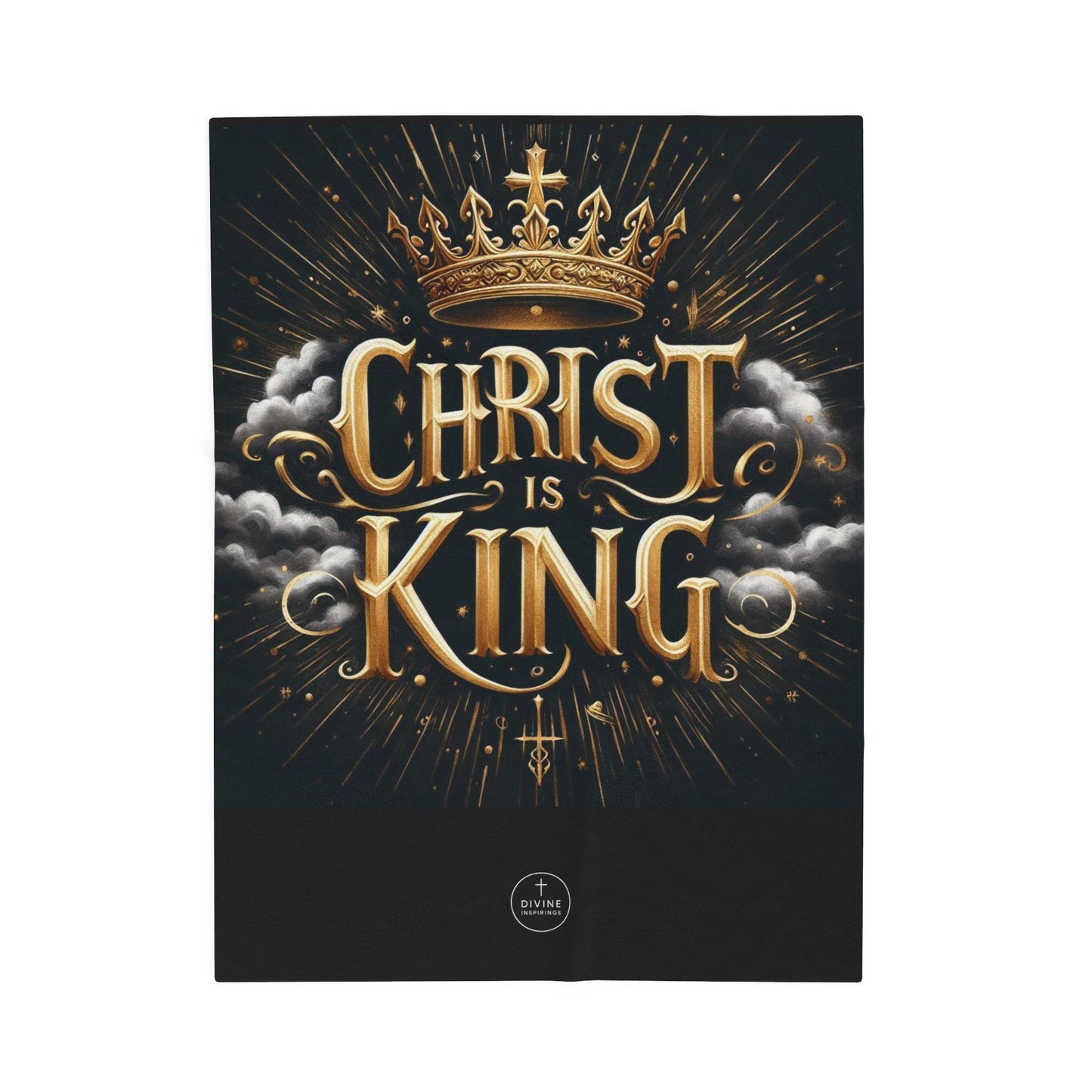 Christ Is King Velveteen Plush Blanket – Luxurious Christian Home Décor