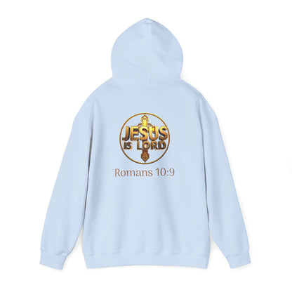 Jesus is Lord - Men's Christian Hoodie with Golden Cross
