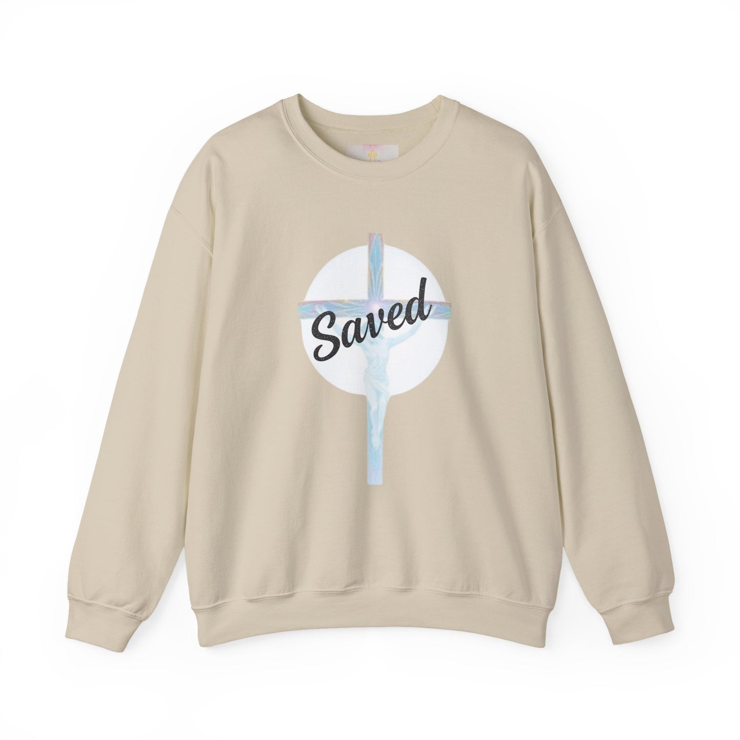 Grace Worn Bold – Women’s “Saved” Cross Sweatshirt