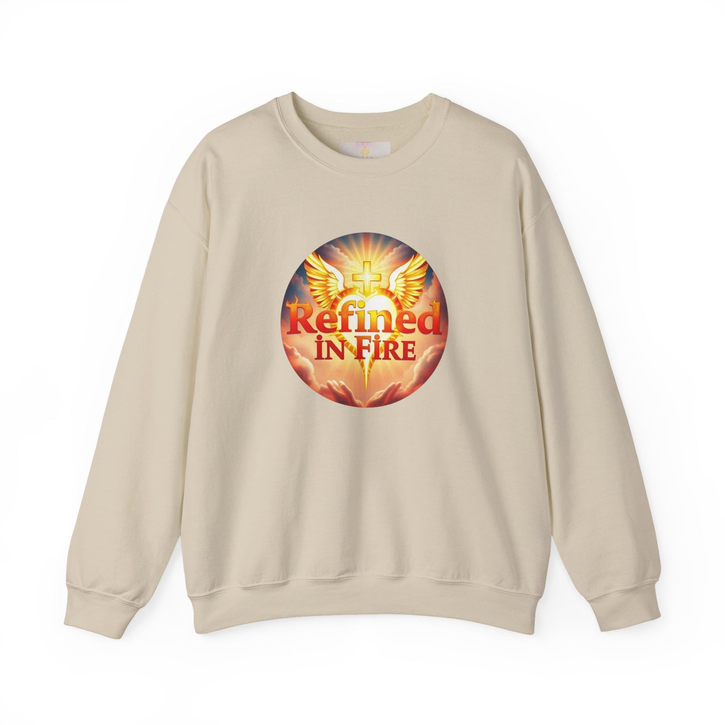 Women’s “Refined in Fire” Christian Sweatshirt – Bold Flame Design Pullover