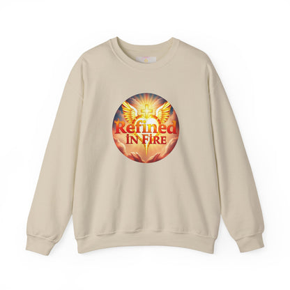 Women’s “Refined in Fire” Christian Sweatshirt – Bold Flame Design Pullover