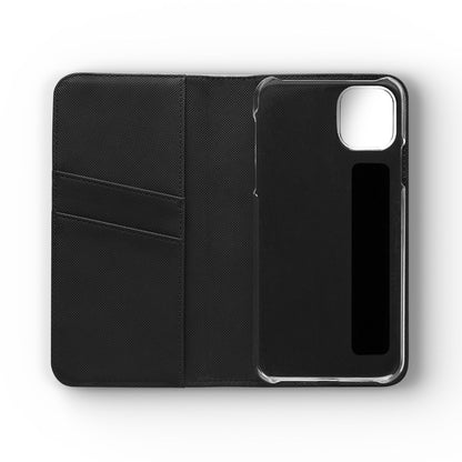 Black with Gold Cross & 1 Corinthians 1:18 - iPhone Flip/Wallet Phone Case