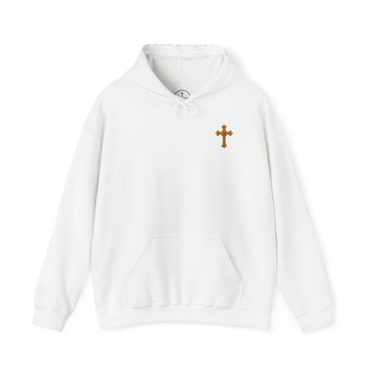 In God We Trust (Gold) - Men's Christian Hoodie with Golden Cross