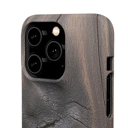 iPhone Snap Case – Dark Wood Grain Design