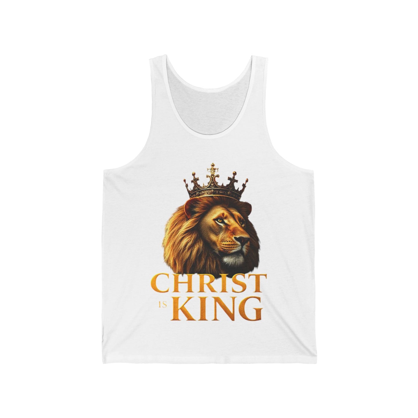 Christ is King – Men’s Christian Tank Top with Lion & Cross Design