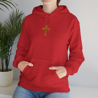 Jesus is Lord - Women's Christian Hoodie with Golden Cross