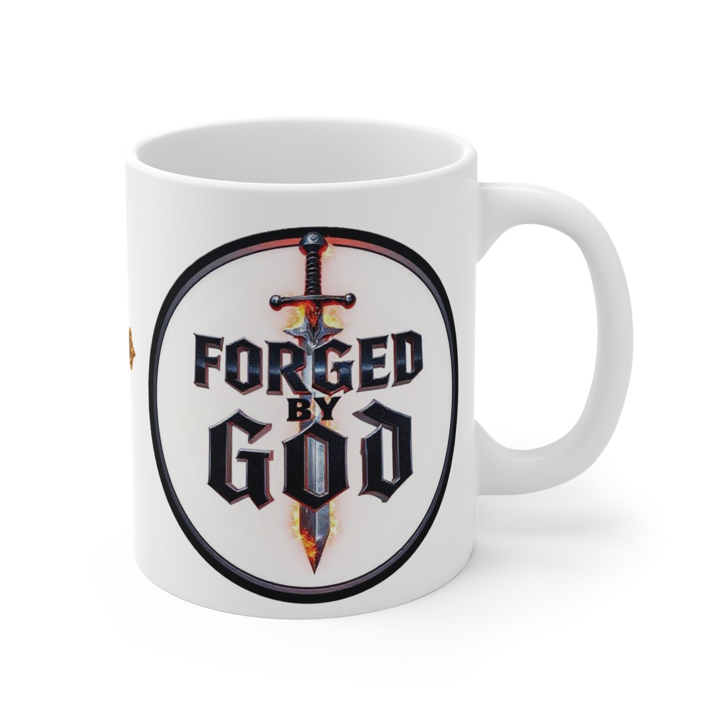 Forged by God Christian Coffee Mug – Strength in Faith Drinkware