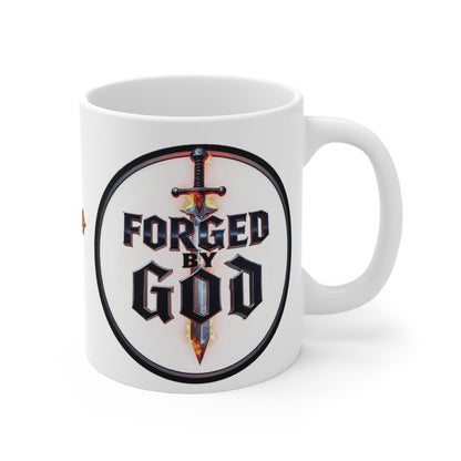 Forged by God Christian Coffee Mug – Strength in Faith Drinkware