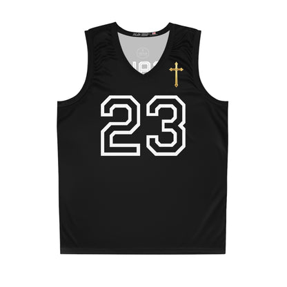 Psalm 23 Men's Basketball Jersey (Black) – Faith in Every Play