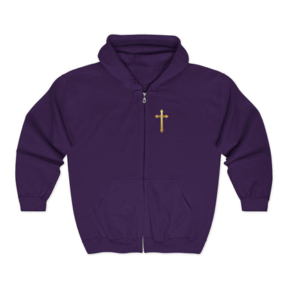 Sanctified Women's Gothic Cross Zip-Up Hoodie – Faith & Comfort