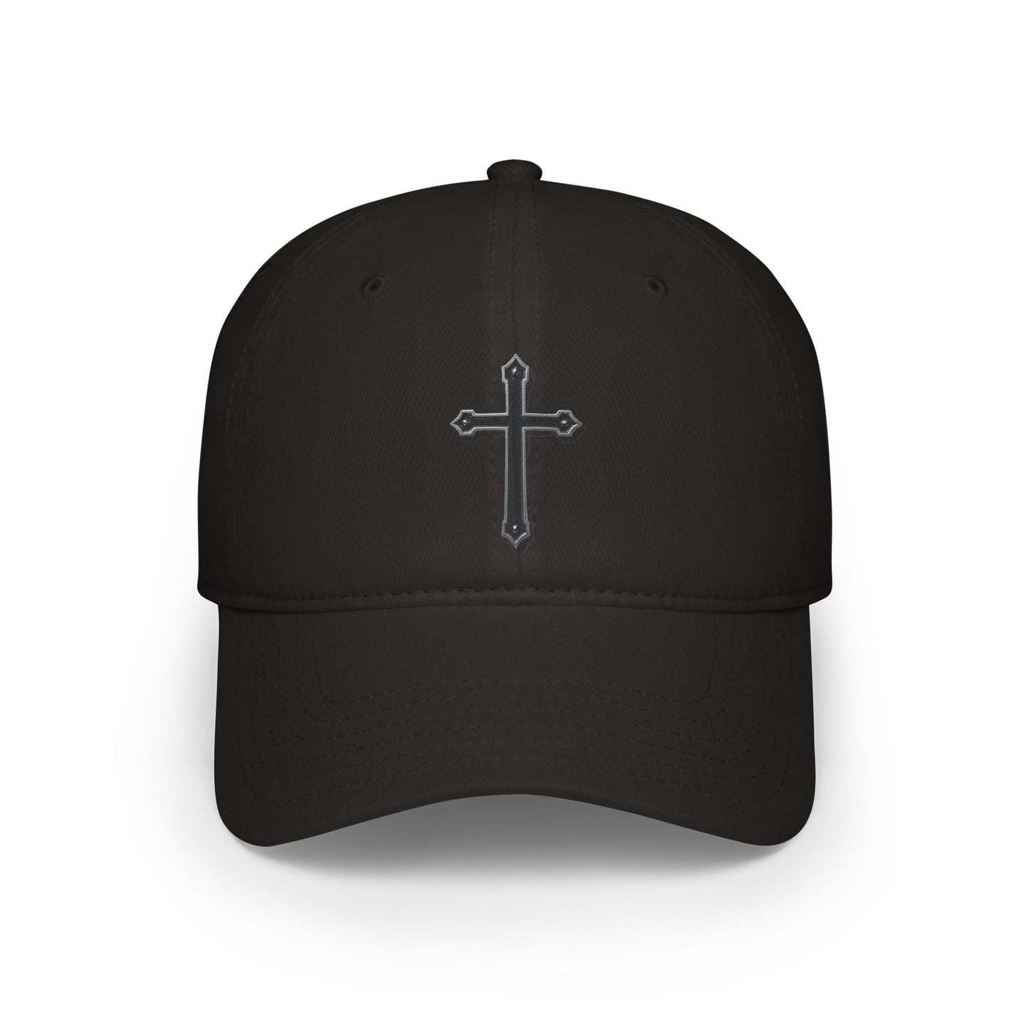 Warrior’s Black Cross Low Profile Christian Baseball Hat | Ephesians 6:11