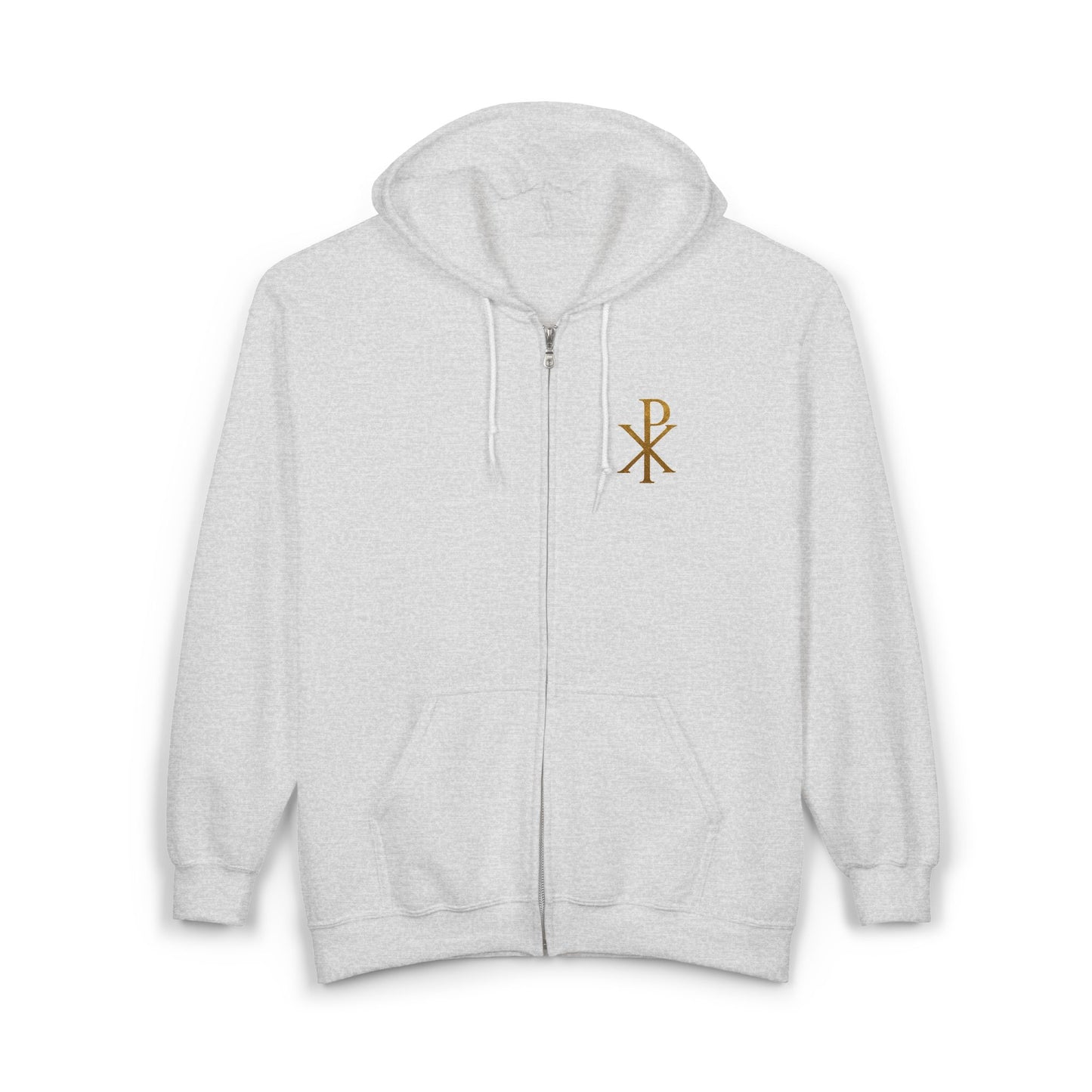 Men’s Chi Rho Zip-Up Hoodie – Comfortable Faith-Inspired Style