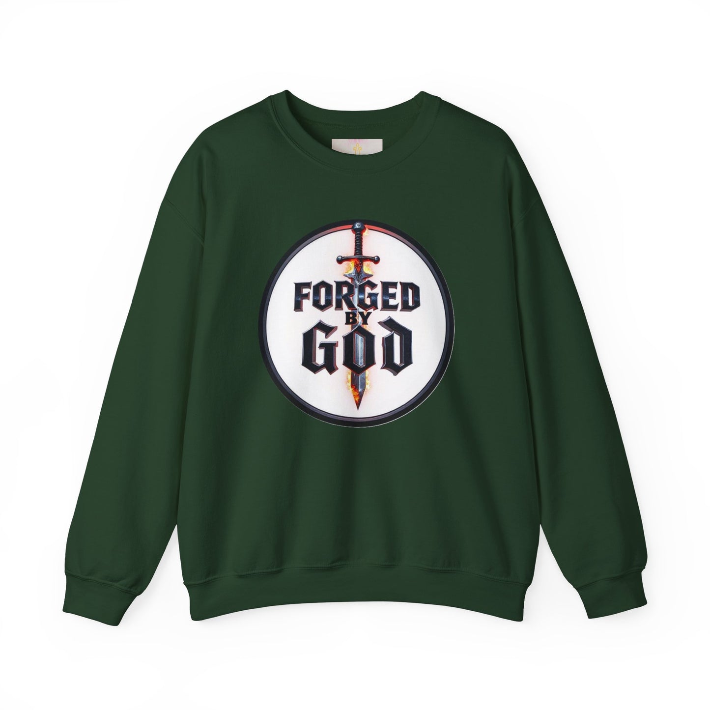 Forged by God Men’s Christian Sweatshirt – Bold Faith Apparel