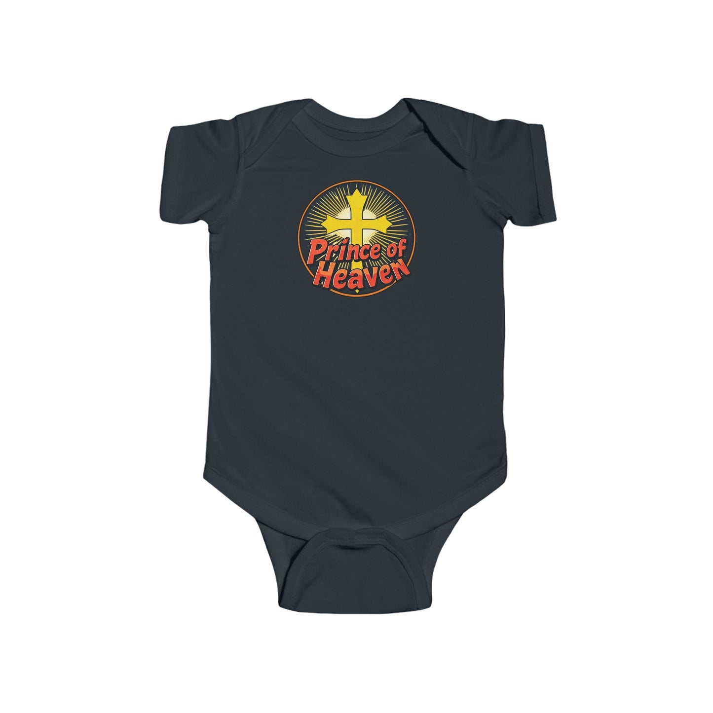 Infant Boys’ “Prince of Heaven” Christian Onesie – Short Sleeve Faith-Inspired Baby Bodysuit