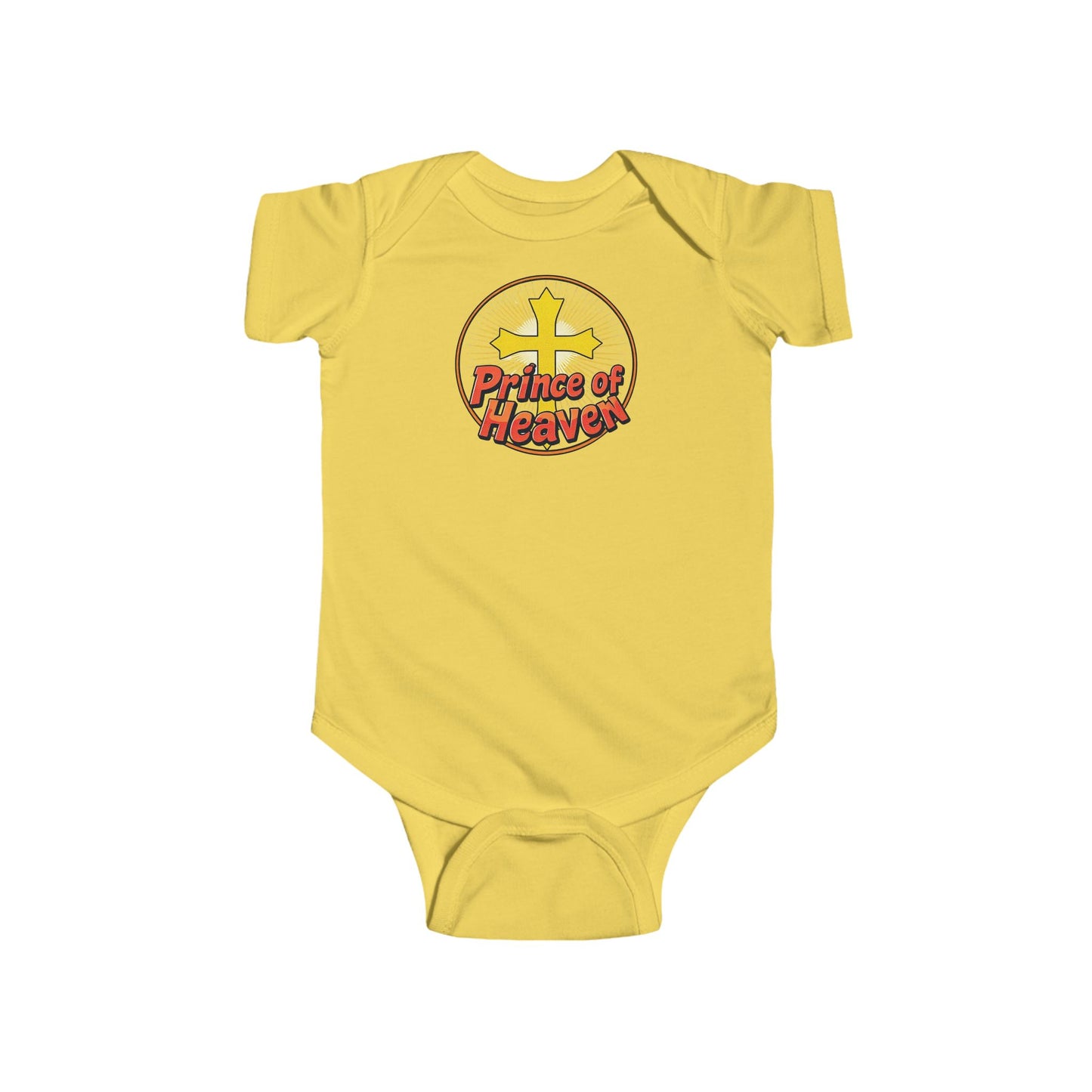Infant Boys’ “Prince of Heaven” Christian Onesie – Short Sleeve Faith-Inspired Baby Bodysuit