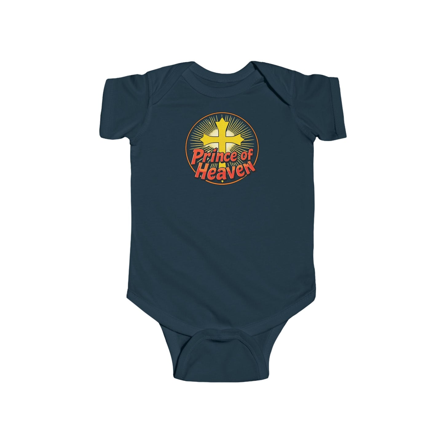 Infant Boys’ “Prince of Heaven” Christian Onesie – Short Sleeve Faith-Inspired Baby Bodysuit