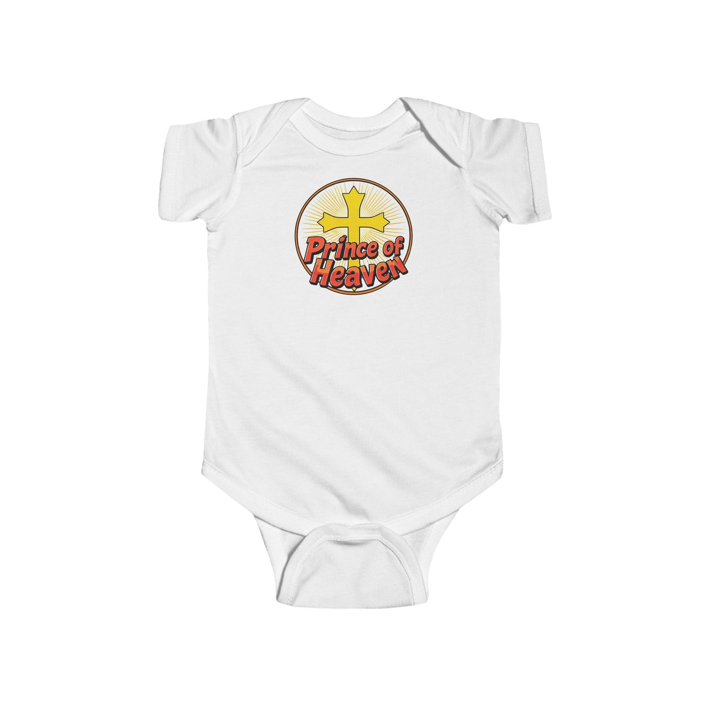 Infant Boys’ “Prince of Heaven” Christian Onesie – Short Sleeve Faith-Inspired Baby Bodysuit