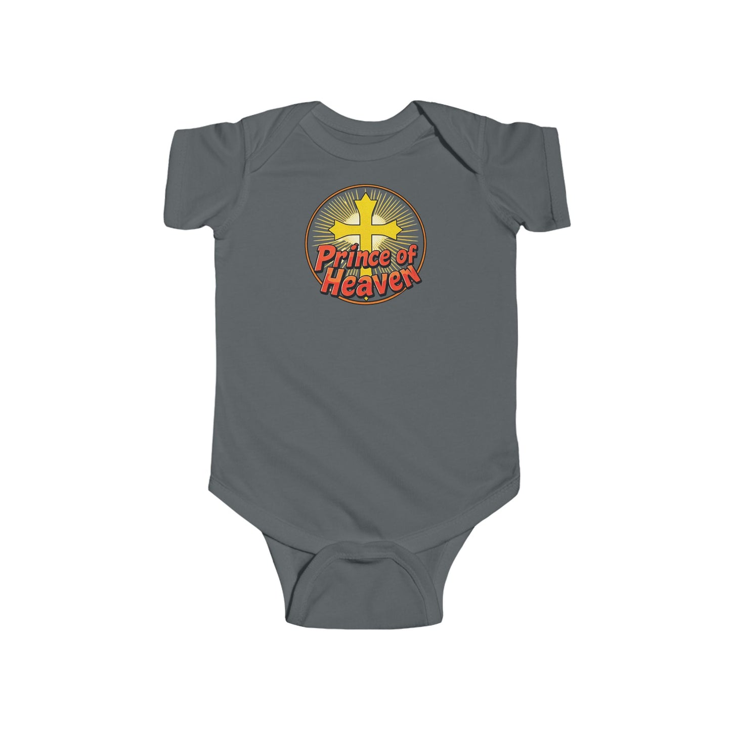 Infant Boys’ “Prince of Heaven” Christian Onesie – Short Sleeve Faith-Inspired Baby Bodysuit