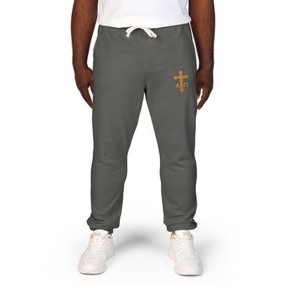 Men’s Alpha & Omega Fleece Jogger Pants – Comfortable Faith-Inspired Style