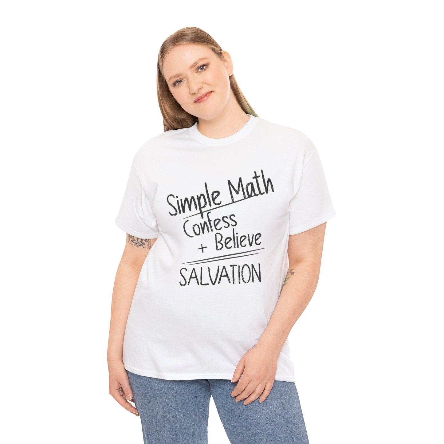 Simple Math of Salvation - Women’s Christian T-Shirt (Black Chalk)