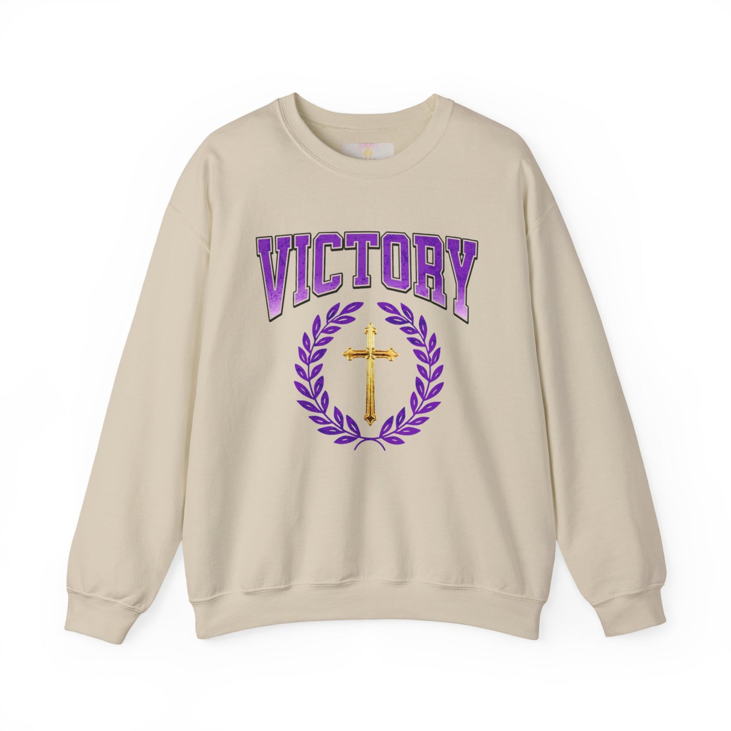 Victory Women’s Sweatshirt – Bold Purple Logo, Faith in Comfort