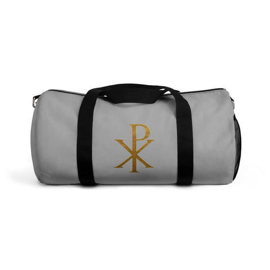 Women's Christ’s Victory Duffle Bag in Grey – Chi Rho Symbol