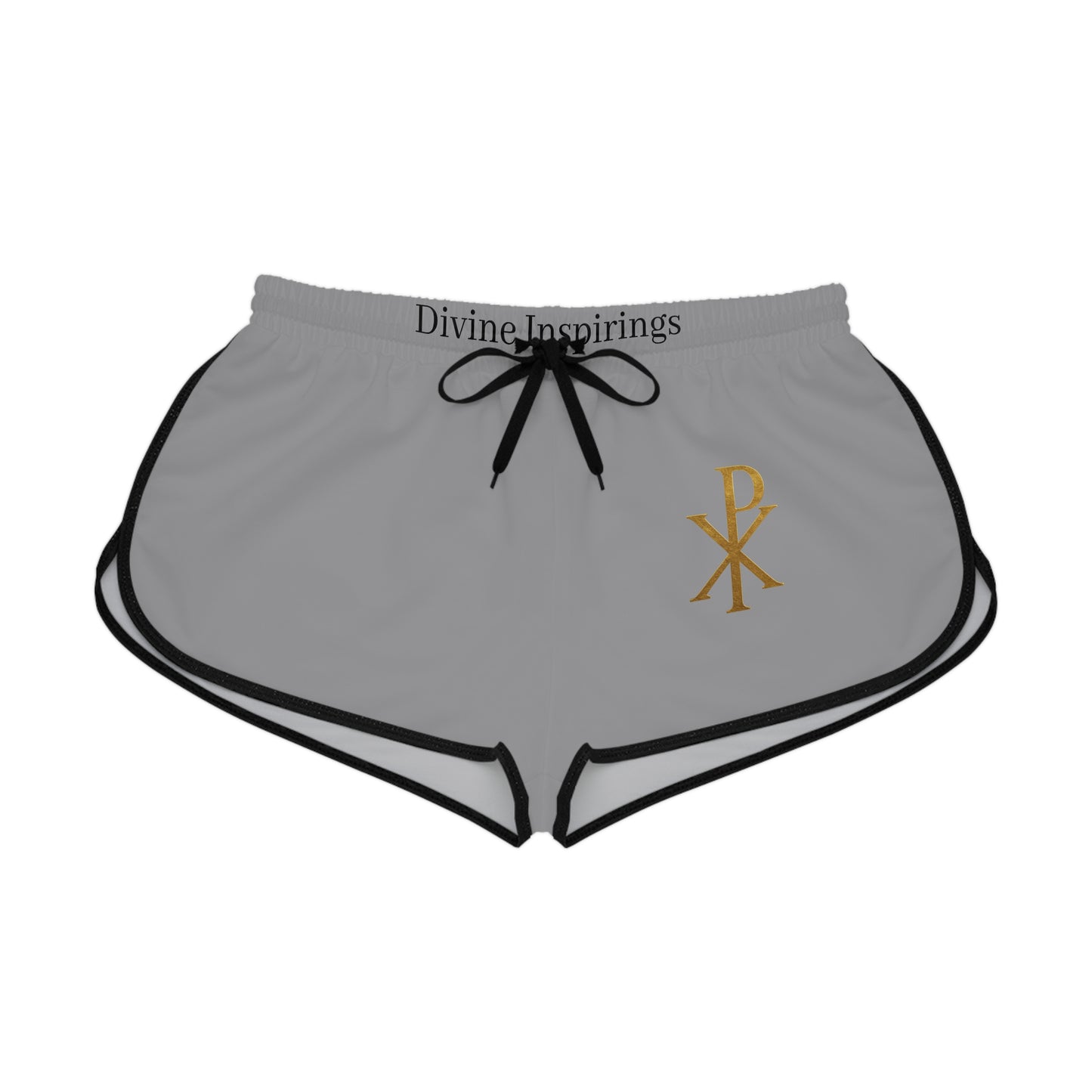 Radiant Faith Women's Shorts in Grey with Chi Rho Design