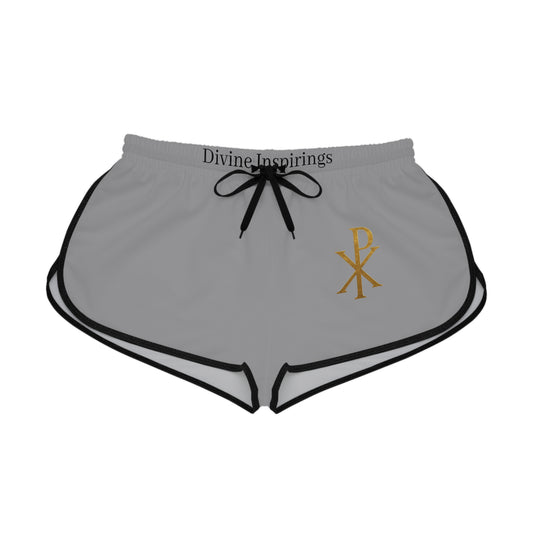 Radiant Faith Women's Shorts in Grey with Chi Rho Design