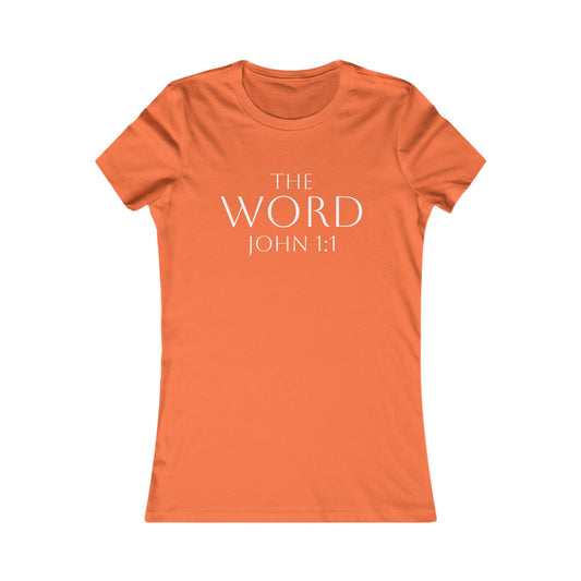 “The Word Eternal” – Women’s Favorite Christian Tee with White Lettering (John 1:1)