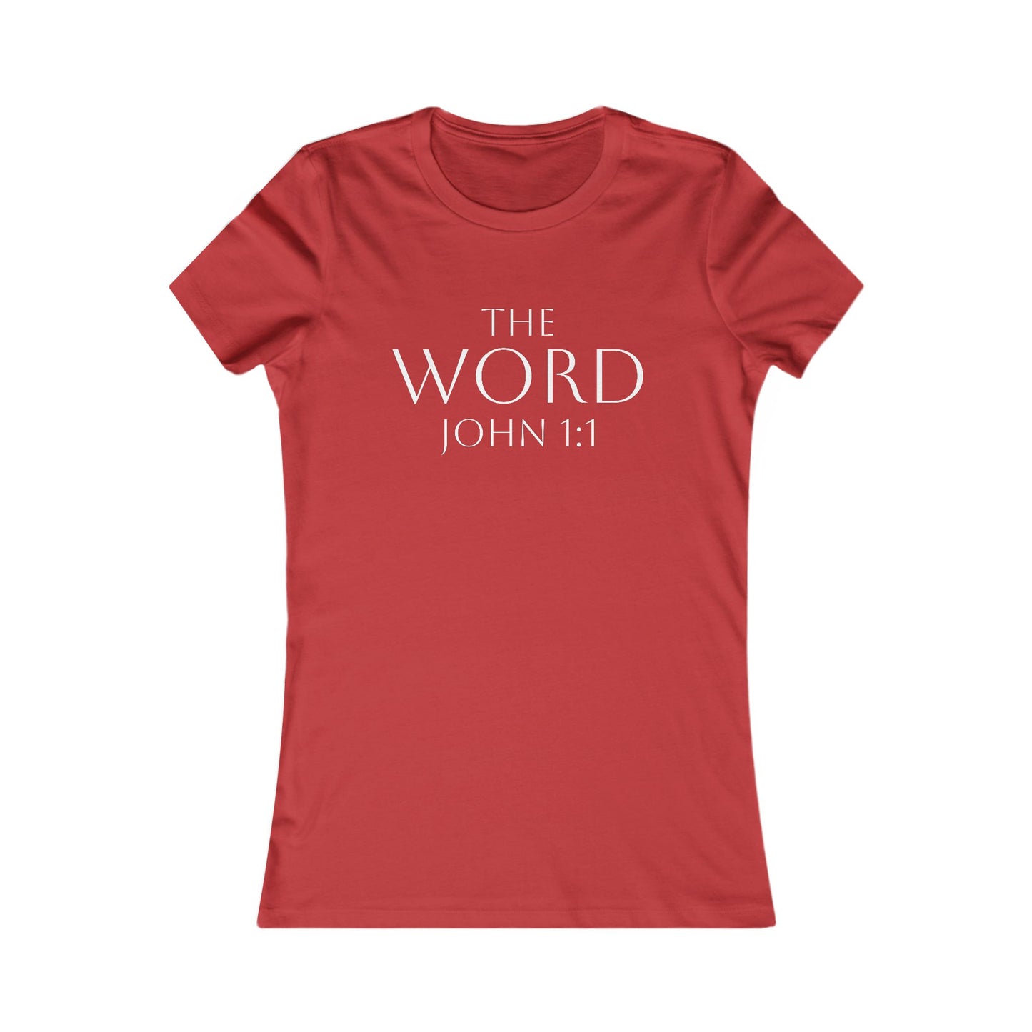 “The Word Eternal” – Women’s Favorite Christian Tee with White Lettering (John 1:1)