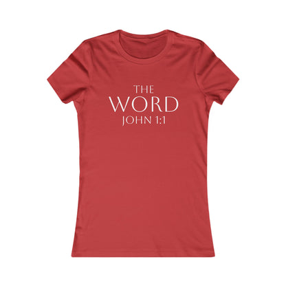 “The Word Eternal” – Women’s Favorite Christian Tee with White Lettering (John 1:1)