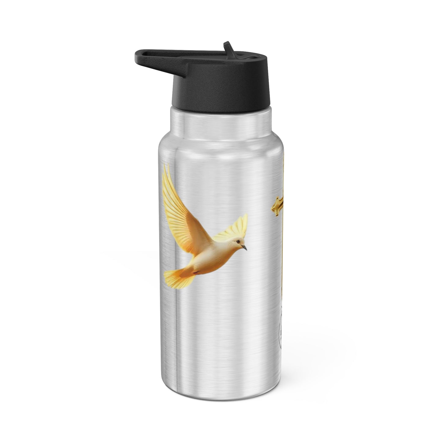 Soaring Faith – Gold Cross with Doves Stainless Steel Tumbler