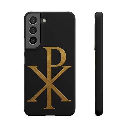 Our Eternal Hope in Christ - Black Chi Rho Snap Case for Samsung