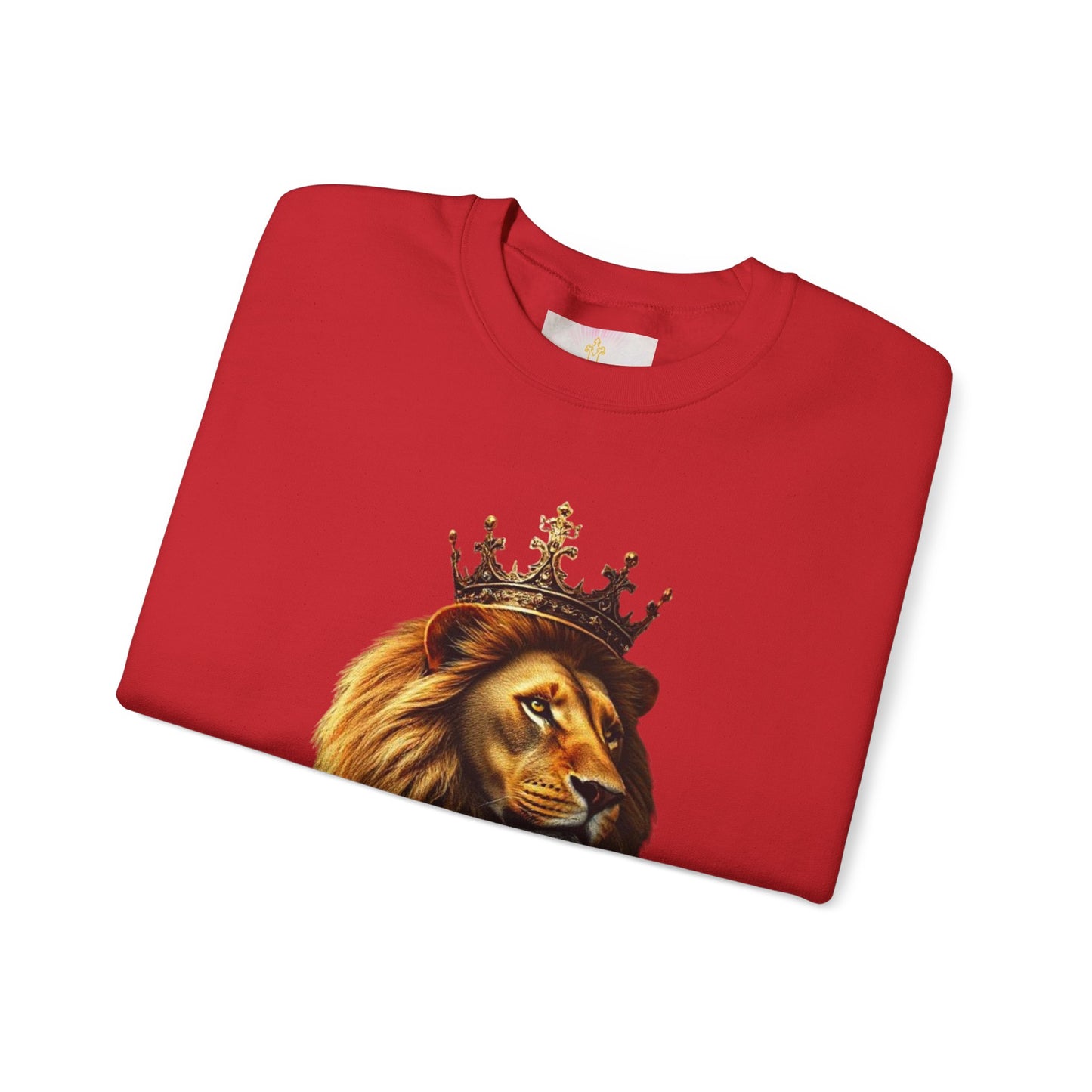 Christ is King – Women’s Christian Sweatshirt with Crowned Lion & Cross