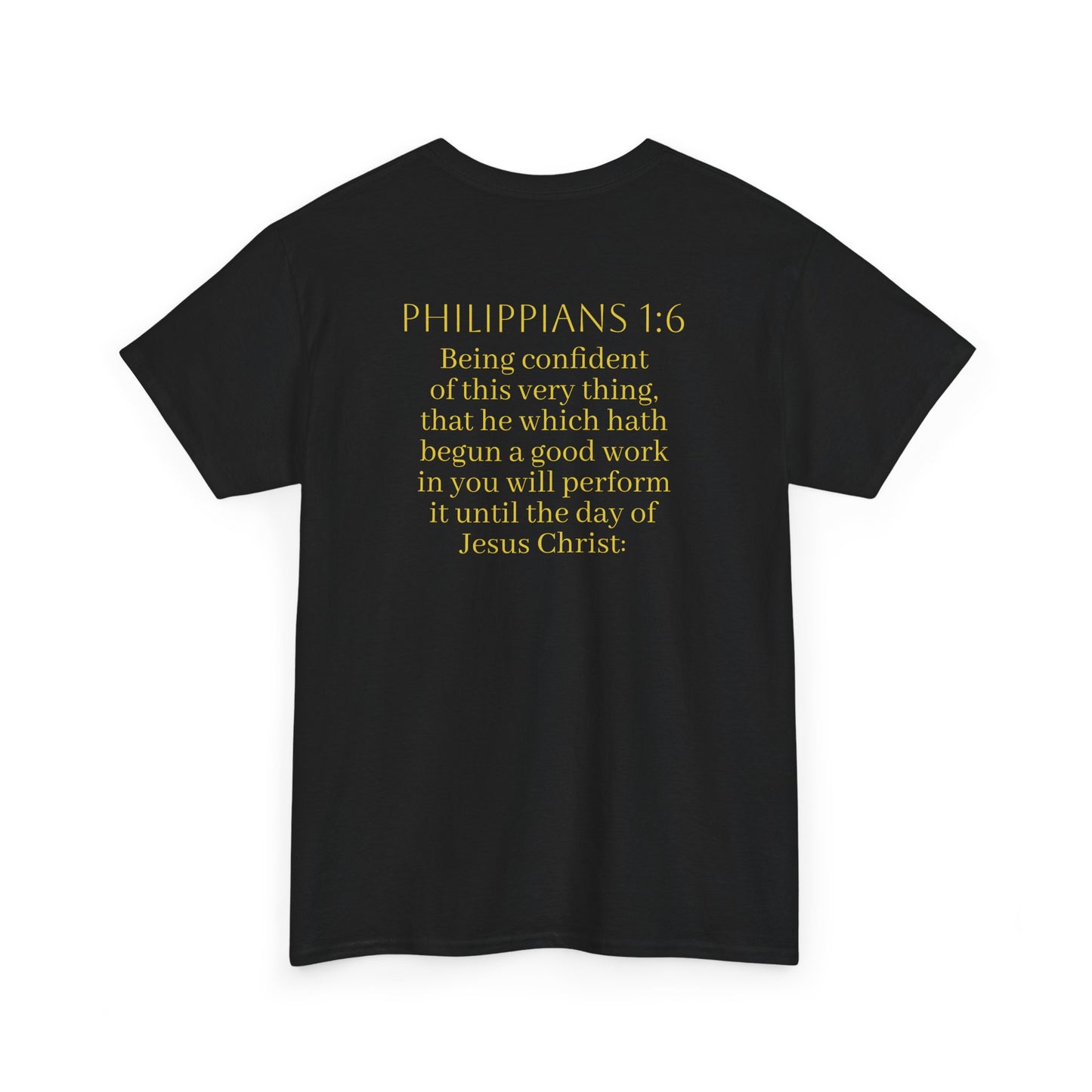 Becoming Men’s Faith Tee – Philippians 1:6 Edition (Light Lettering)