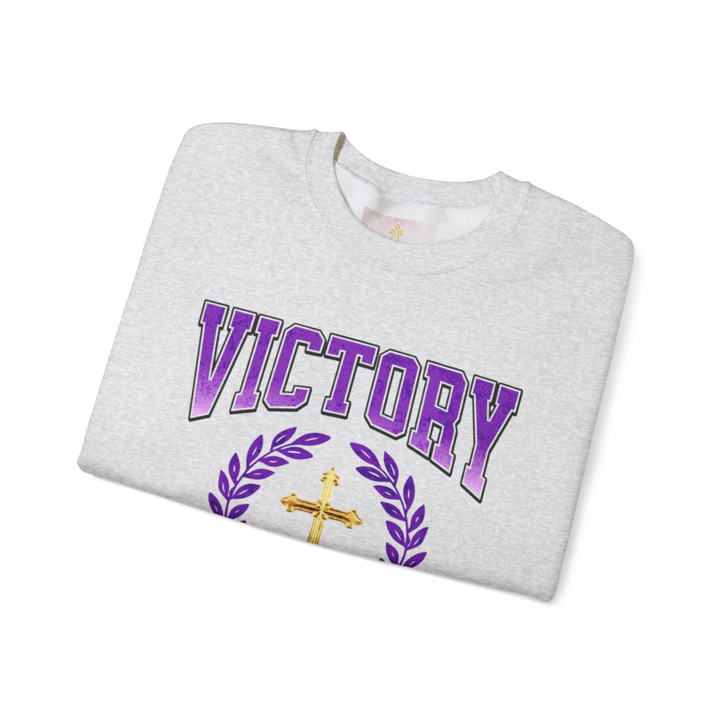 Victory Women’s Sweatshirt – Bold Purple Logo, Faith in Comfort
