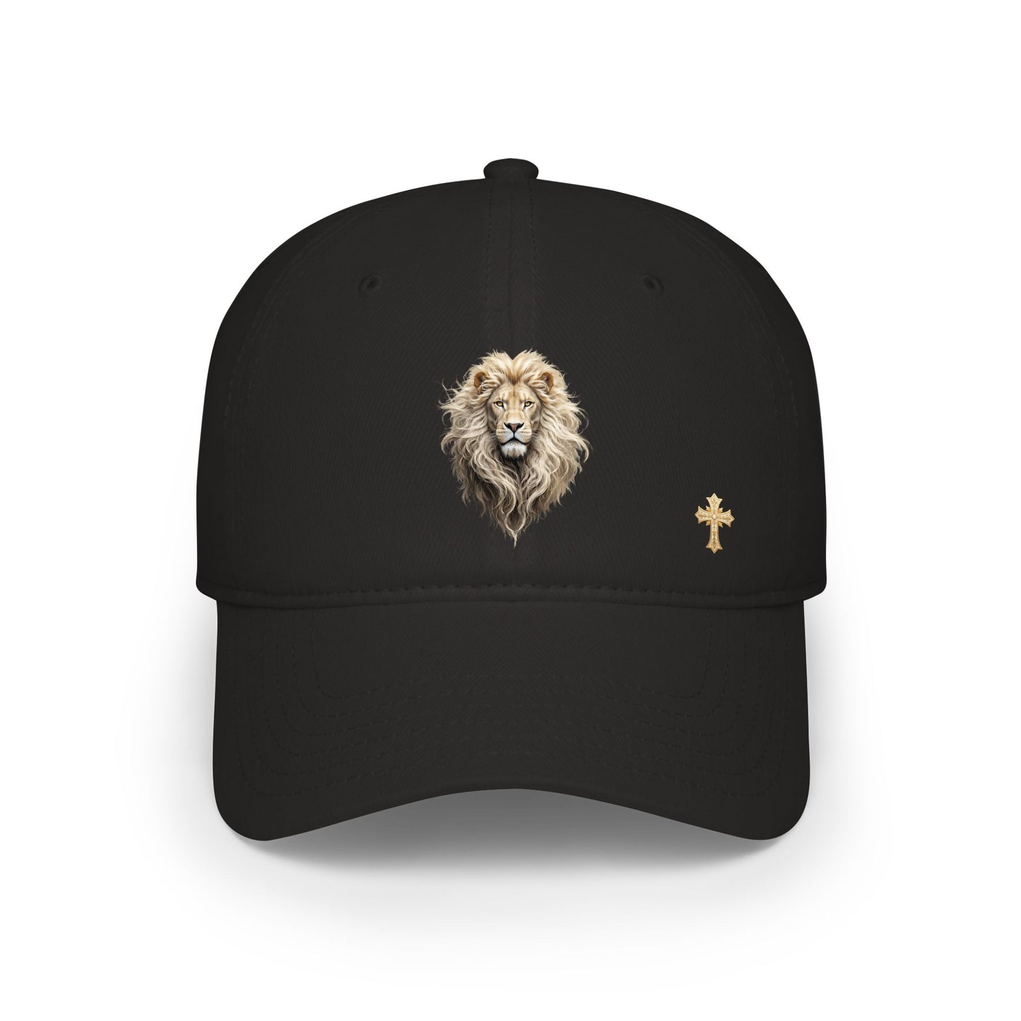 Christ is King (Lion of Judah) - Women's Baseball Cap with Gold Cross