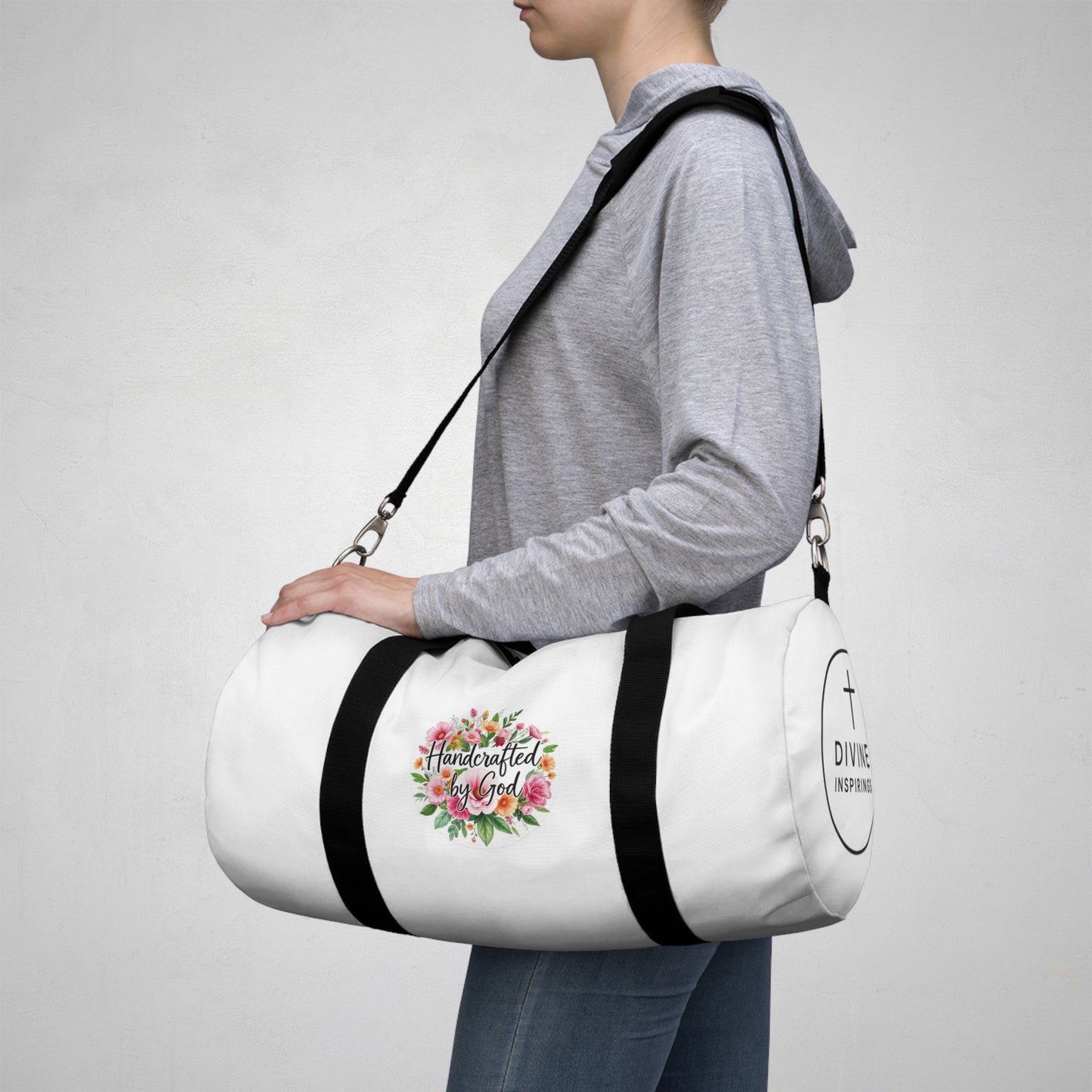 Handcrafted by God Duffle Bag – Faithfully Made