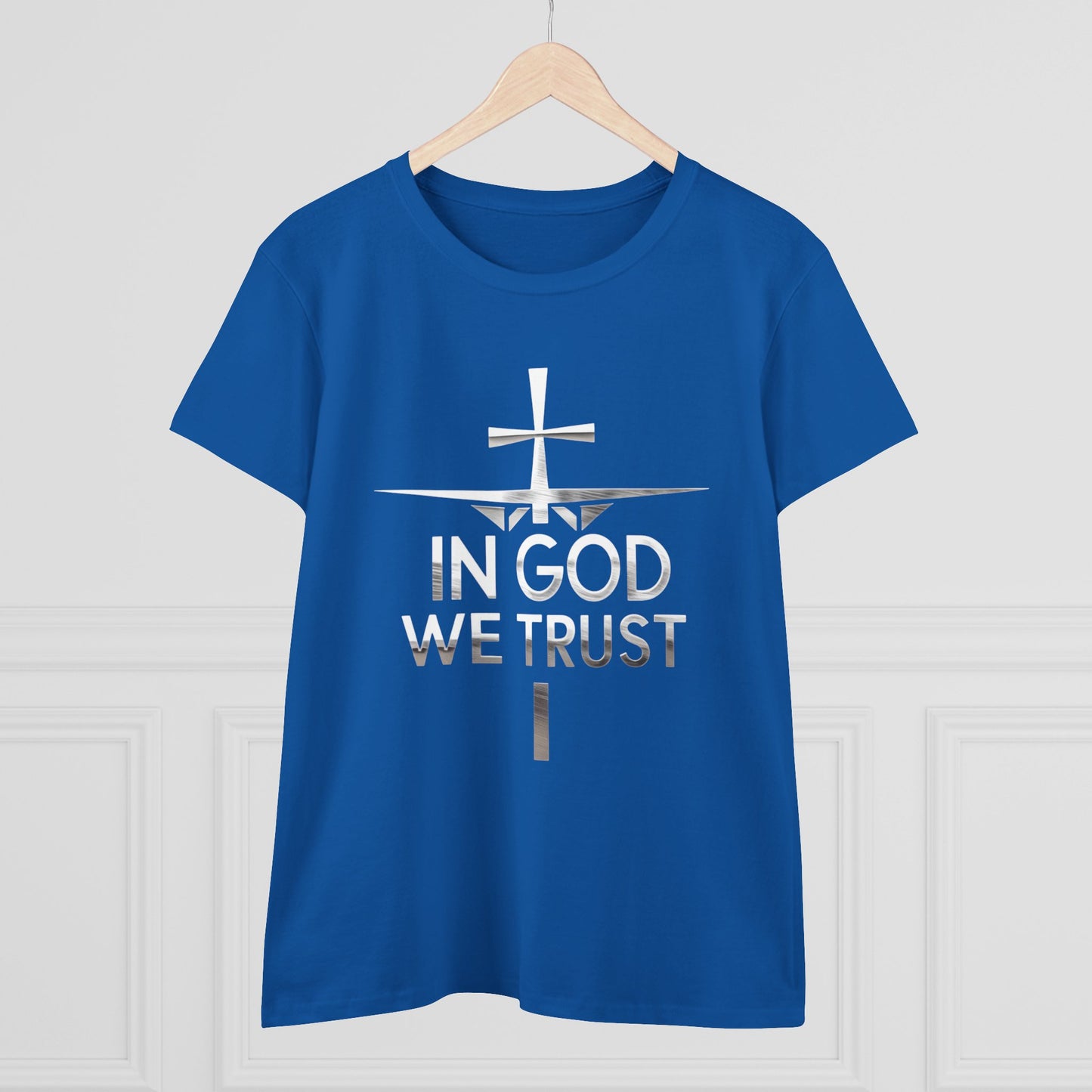 In God We Trust | Women’s Christian Tee with Scripture Back Print