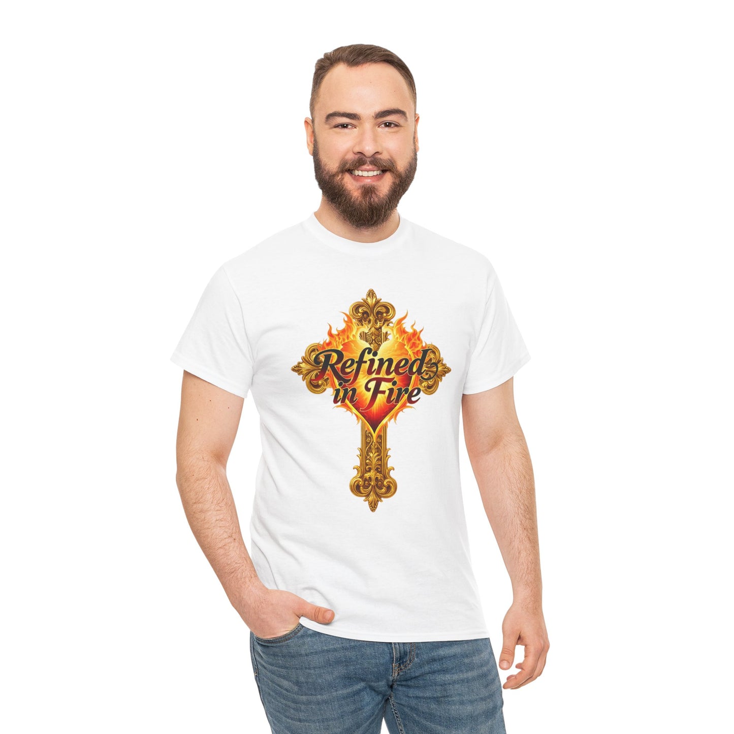 Refined in Fire — Men's Ornate Christian T-Shirt