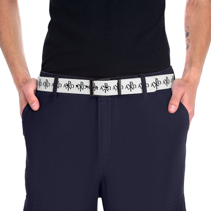 Eternal Order Belt – Black Chi Rho with Alpha & Omega