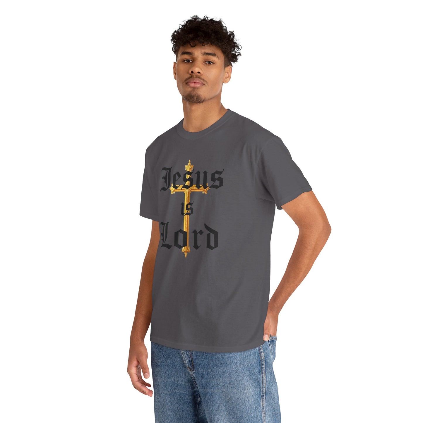 Jesus is Lord with Cross - Men's Christian T-Shirt