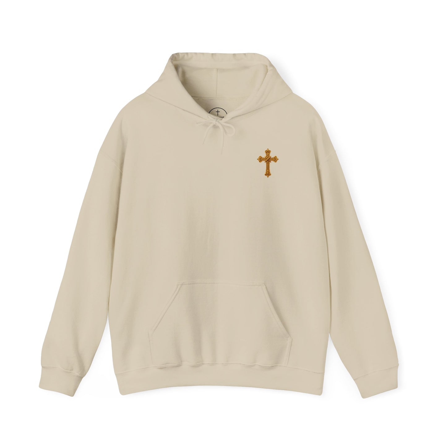 In God We Trust (Gold) - Men's Christian Hoodie with Golden Cross