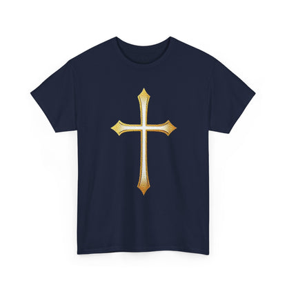 Men’s Gold Cross Tee – Christian Faith-Inspired Apparel